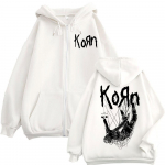 Rock Grupė Korn Albumas The Nothing Su Užtrauktuku Gobtuvėlis Gotikinis Vintažinis Užtraukiamas Megztinis Vyrams Moterims Laisvalaikio Mados Palaidinė Streetwear XL white