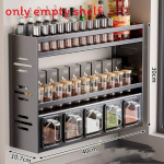 Modernus plieninis sieninis prieskonių laikiklis su keliais skyreliais virtuvės laikymui ir tvarkymui Triple 5Compartments