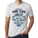Vyri&scaron;ki vintažiniai mar&scaron;kinėliai Graphic mar&scaron;kinėliai Surf Team 1987 Vintage White