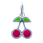 Les Tr&eacute;sors De Lily [D7396] - Pendentif Argent 'Cerises' žalia