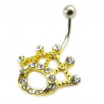 Les Tr&eacute;sors De Lily [E5115] - Body Piercing 'Queen' Blanc Dor&eacute;