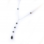 Les Tr&eacute;sors De Lily [G1784] - Collier Argent 'Linda' noir