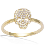 Bague Plaqu&eacute; Or 'Navajos' blanc dor&eacute; - 10x8 mm
