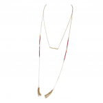 Les Tr&eacute;sors De Lily [N8190] - Collier sautoir 'Navajos' rouge dor&eacute; raudona