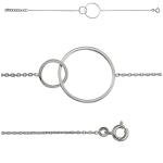Altesse [Q7453] - Bracelet argent 'Chor&eacute;graphie' (cercles) rhodi&eacute; - 30x21 mm