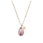 Les Tr&eacute;sors De Lily [Q8598] - Collier cr&eacute;ateur acier 'Cowrie' rose dor&eacute; - 20x13 mm ry&scaron;kiai rožinė