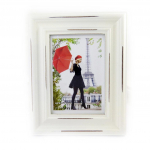 Les Tr&eacute;sors De Lily [L8856] - Cadre Photo bois 'Romance' ivoire (13x18 cm)