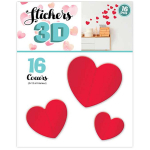 Les Tr&eacute;sors De Lily [Q8039] - 16 stickers 3D 'Love' rouge (coeurs) - planche 30x22 cm raudona