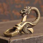 Retro žalvario drakono figūrėlės mini statulėlės raktų pakabuko ornamentas, namų stalo dekoras