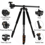 Andoer TTT-004 200cm/78.7 colio aliuminio lydinio kameros trikojis monopodas su horizontaliu laikikliu ir rutuliuku auksas