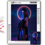 Deimantinis siuvinėjimas Cyberpunk Sexy Art 5D &bdquo;pasidaryk pats&ldquo; deimantų tapyba kryželiu kri&scaron;tolinis akmenukas Full Round 20X30CM