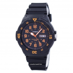 &bdquo;Casio Quartz&ldquo; analoginis juodas ciferblatas MRW-200H-4BVDF MRW200H-4BVDF vyri&scaron;kas laikrodis