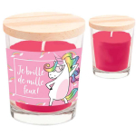Les Tr&eacute;sors De Lily [A0701] - Bougie parfum&eacute;e 'Licorne My Unicorn' Je brille de mille feux ! (cerise) - 92x70 mm ry&scaron;kiai rožinė