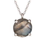 Les Tr&eacute;sors De Lily [R3823] - Collier Argent 'Meghan' labradorite argent&eacute; (rhodi&eacute;) - 8 mm
