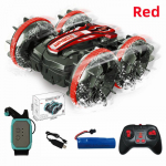 2.4G Amfibinis Dvigubo Režimo Nuotolinio Valdymo Transporto Priemonė Tankas Akrobatikos Rc Automobilis Dvipusis Virstantis Važiuojantis Vaikų Elektriniai Žaislai Berniukams with 2 handle