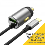 Essager 20W automobilinis įkroviklis su laidu Quick Charge Pd3.0 Qc Usb greitas automobilinis USB įkroviklis skirtas Xiaomi Iphone 14 13 mobiliojo telefono įkrovikliui Type C Charger