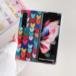Moteris mielas spalvingas meilės &scaron;irdies telefono dėklas, skirtas Samsung Galaxy Z Fold 4 3 5g skaidrus kietas kompiuterio dangtelis, skirtas Z Fold3 For Samsung Z Fold 3