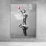 Plakatas &Scaron;iuolaikinis namų dekoravimas Grafiti yra nusikaltimas Banksy drobės spaudiniai Paveikslai Sienos meno kūriniai Svetainės rėmas Modulinis paveikslėlis 21cm&times;30cm NoFrame