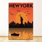 Kra&scaron;tovaizdis Menas Drobė Tapyba Sienų Paveikslėliai Namų dekoras &Scaron;iaurės &scaron;alių senoviniai kelionių miestai plakatas Niujorkas Nyderlandai Amsterdamas Londonas Be rėmelio 21*30cm