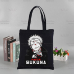 Sukuna Ryomen juodas pirkinių krep&scaron;ys originalaus dizaino Jujutsu Kaisen Anime unisex mados kelionių drobiniai krep&scaron;iai 31*36cm