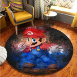 Animacinis filmas Mario Bros apvalios zonos kilimėliai Svetainės grindys Kilimėlio kambario dekoras Namų kilimėliai Žaisti Kilimėlis Mielas Kilimėlis Kilimas Anime Kilimėliai 150cm