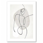 Seksualus moters kūno meno plakato spaudinys nuogas nuogos drobės linijos pie&scaron;imo spaudiniai Abstrakčios moters sienos pie&scaron;imo paveikslai Miegamojo dekoras 21X30cm No Frame