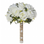 32 cm vestuvinė puok&scaron;tė su perlų kristalų juostelėmis, dirbtinė rožių gėlė nuotakai pamergėms Dirbtinių netikrų gėlių puok&scaron;tė vestuvių vakarėliui smėlis