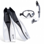 OLIKEI 3vnt./komplektas Profesionali nardymo kaukė nardymo su vamzdeliu nardymo kaukė suaugusiems, pilnai sausam nardymo su vamzdeliu nardymo ilgais pelekais povandeninio nardymo įranga S-EU:36-38 juoda