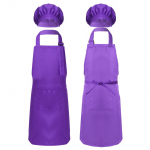 2 vnt Unisex Vaikams berniukams Mergaitėms reguliuojama prijuostė ir virėjo kepurės rinkinys virtuvėje Maisto gaminimui Kepimui Tapybai treniruotėms 8-12 Years