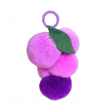 Pūkuotas vynuogių raktų pakabukas pliu&scaron;inis vaisių augalo pakabukas kuprinėms raktų pakabukai dirbtinis triu&scaron;io kailis mergaitėms moterims mados aksesuaras dovana