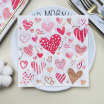 Vienkartinė vakarėlio servetėlė, dvisluoksnė 20 vienetų / pakuotė meilės &scaron;irdies ra&scaron;tas 20Pcs