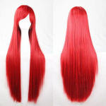 Moteri&scaron;ki 80 cm ilgio tiesūs perukai Madingi Cosplay kostiumai Anime Hair Party Full Wigs