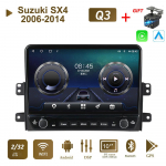 Android automobilinis radijas, skirtas Suzuki SX4 2006-2014 su mygtuko rankenėle 10 colių daugialypės terpės grotuvas Navigacija GPS Carplay 2+32GB