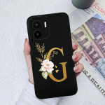 Skirta Xiaomi Redmi A1+ A2+ Plus 10C 12C 11A 9A 8A Pro dėklo galinis dangtelis Matinis smūgiams atsparus mink&scaron;tas silikoninis kvadratinis Telefono krep&scaron;iai Gėlių raidės, skirtos Redmi buferiui Redmi 10A