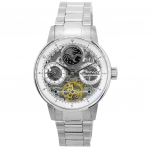 &bdquo;Ingersoll The Jazz Sun and Moon Phase&ldquo; nerūdijančio plieno skeletas, sidabrinis ciferblatas, automatinis vyri&scaron;kas laikrodis I07703