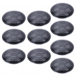 10 vnt. vaisių laikymo dėžučių su dangteliais, užkandžiams, vaisiams, plastikiniai apvalūs padėklai, 6 skyriai, maisto serviravimo lėk&scaron;tė