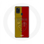 Coque Samsung Galaxy A21S RCL LENS Logo fond jaune et rouge