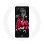 Coque pour Samsung Galaxy S20 Squid Game Affiche masques soldats logo cor&eacute;en