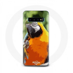 Coque pour Samsung Galaxy S10 Edge Aras Perroquet Orange vert