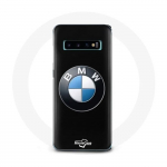 Dėklas Samsung Galaxy s10 edge su BMW logotipu juodu fonu