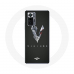 Coque pour Xiaomi Redmi Note 10 Pro Vikings S&eacute;rie Saison 6 logo V Ep&eacute;e Gris Fond Noir