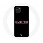 Coque pour Samsung Galaxy A03 Blackpink Groupe de K-pop Logo Fond Noir