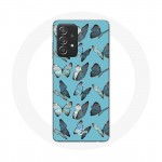 Coque pour Samsung Galaxy A33 5G papillons Fond bleu
