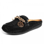 Mados Crystal Bling Mules &Scaron;lepetės Moteri&scaron;ki Batai Moteri&scaron;ki Mules Batai Apvalūs Žemakulniai Eleganti&scaron;ki batai Moteri&scaron;kos &scaron;lepetės Laisvalaikio batai 37