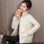 Žieminė medvilninė striukė moterims, ry&scaron;ki, be veido plovimo, trumpa, su stovu, moterims, pastorinta pūkinė medvilninė striukė moterims L