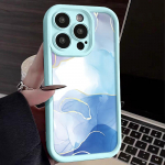 Skirta iPhone 16 15 14 Pro Max 13 Pro 12 Mini 11 XR XS smūgiams atsparus marmurinis ra&scaron;tas matinis TPU mink&scaron;tas dangtelis iPhone 11 mėlyna