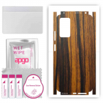 apgo Protective Skin Sticker for the back+sides compatible with Xiaomi Redmi Note 11 Pro, Full Wrap Film, Foil, Vinyl - Pattern Tigerwood