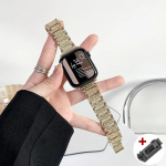Deimantinis dėklas + dirželis Apple Watch Series 8 7 41mm Ultra 49mm 45mm nerūdijančio plieno apyrankė, skirta iwatch 9 se 6 5 4 3 40mm 44mm 38mm 42mm metalinis laikrodžio dirželis 38mm