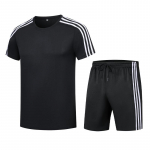 Madingas vyri&scaron;kas sportinis trijų dalių kostiumas kasdienis didelio dydžio lauko kelionių grupinis pirkimas &scaron;ortai trumpomis rankovėmis dviejų dalių komplektas M balta