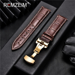 Natūralios odinė laikrodžio apyrankė Calfskin vyri&scaron;ka, moteri&scaron;ka, keičiama 18 mm 20 mm 22 mm 24 mm laikrodžio apyrankė su drugelio sagtimi 18mm